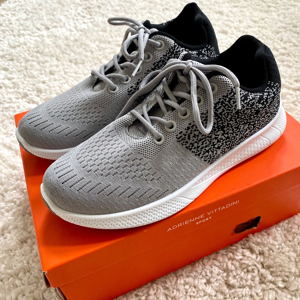 Adrienne Vitadini - AV Marathon Grey Mesh Sport Shoe, Women's Size 7